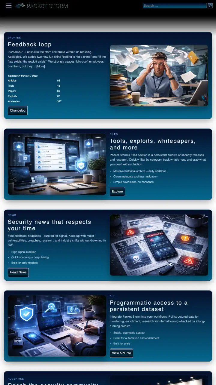 Preview of packetstormsecurity.com