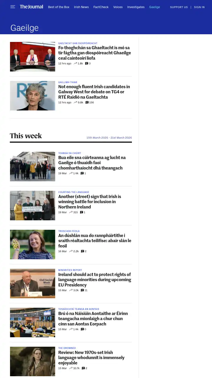 Réamhamharc de The Journal - Gaeilge