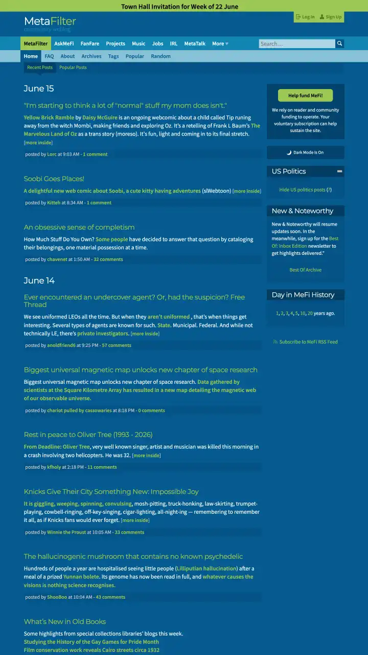 Preview of metafilter.com