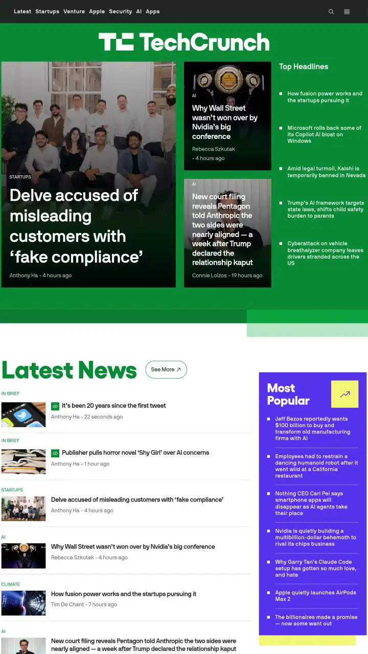 Réamhamharc de TechCrunch