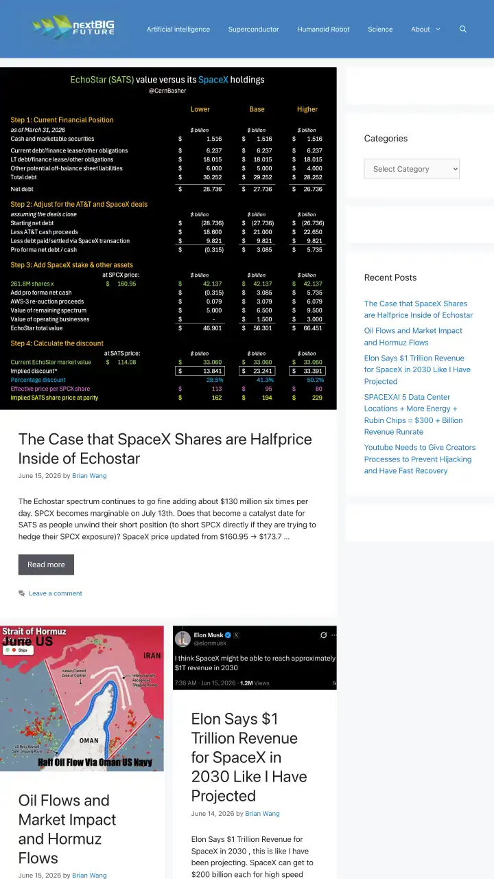 Preview of nextbigfuture.com