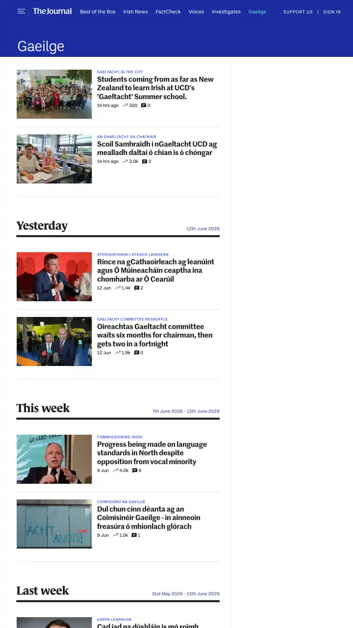 Preview of The Journal - Gaeilge