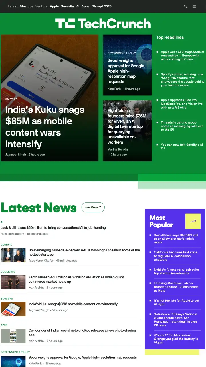 Preview of TechCrunch