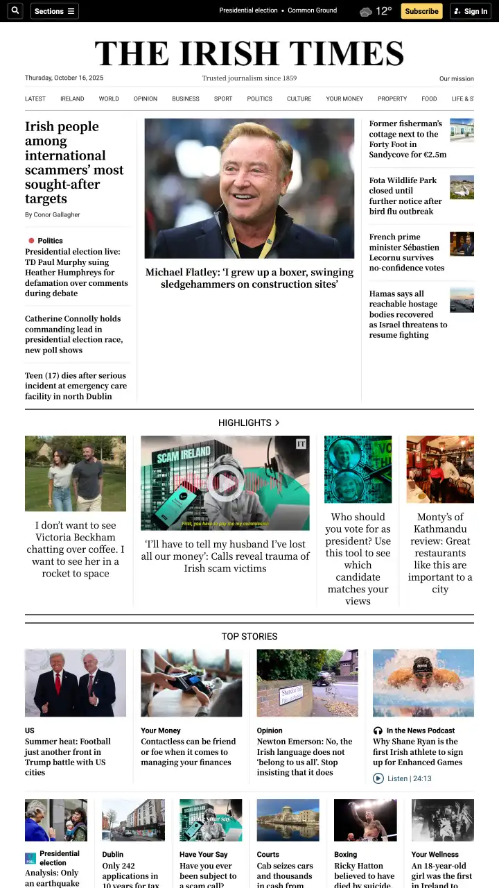 Réamhamharc de The Irish Times
