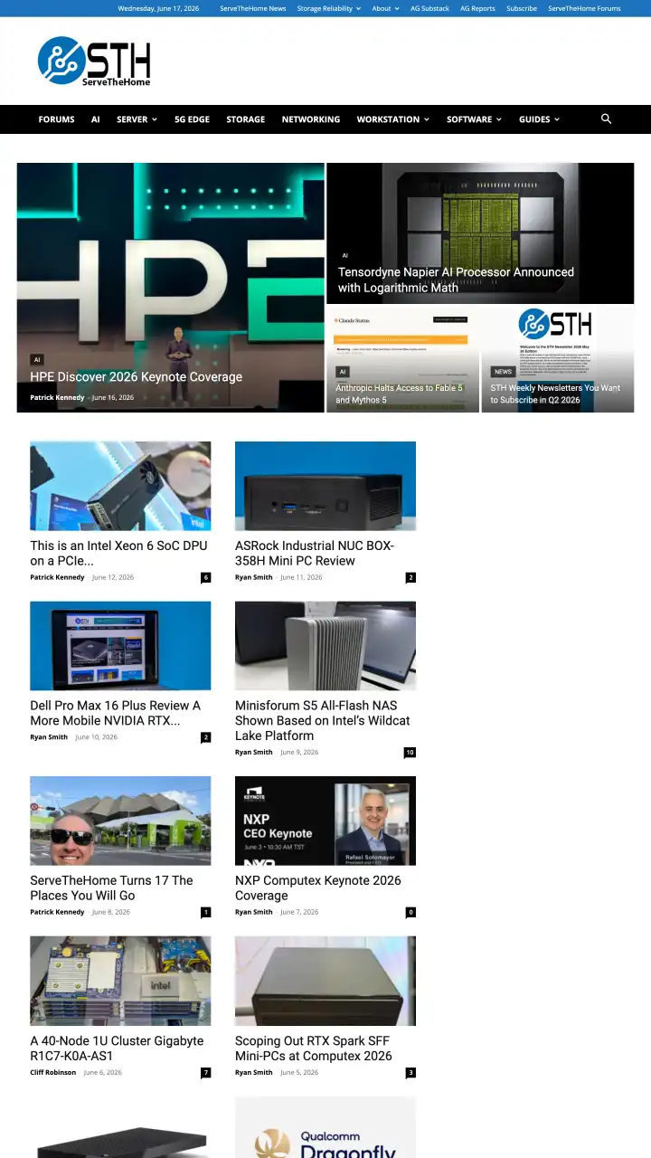 Preview of servethehome.com