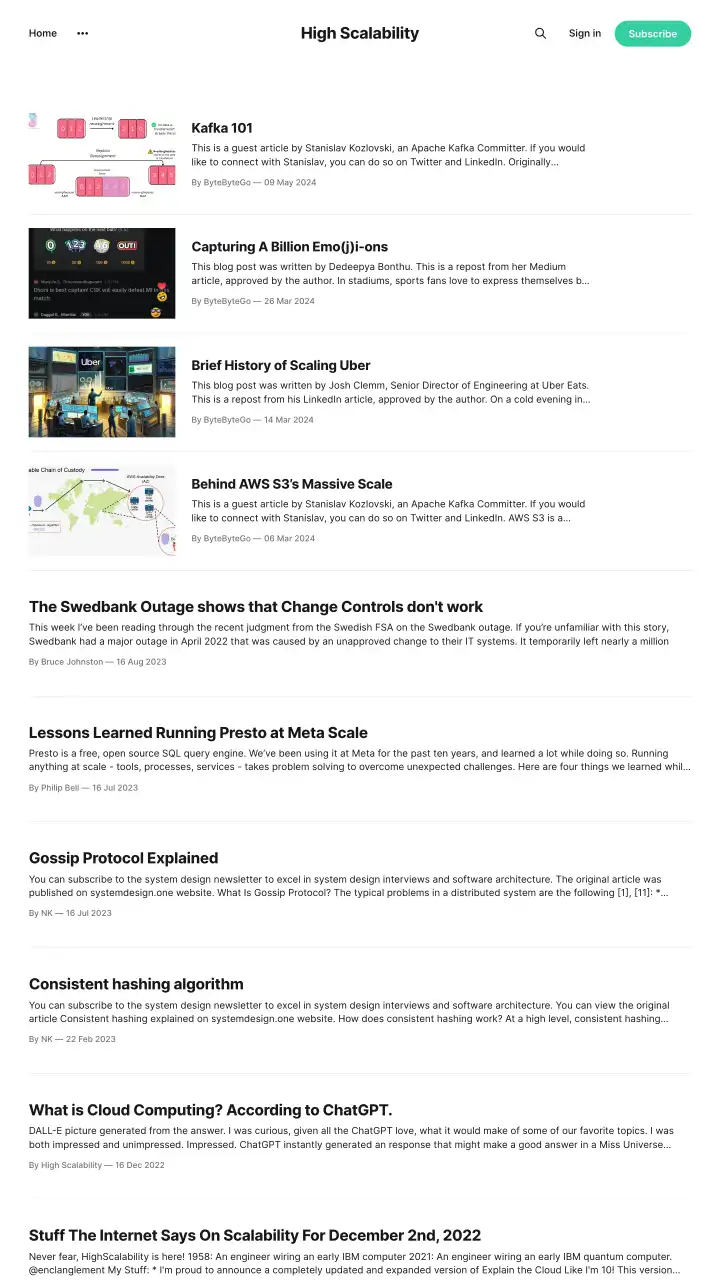 Preview of highscalability.com
