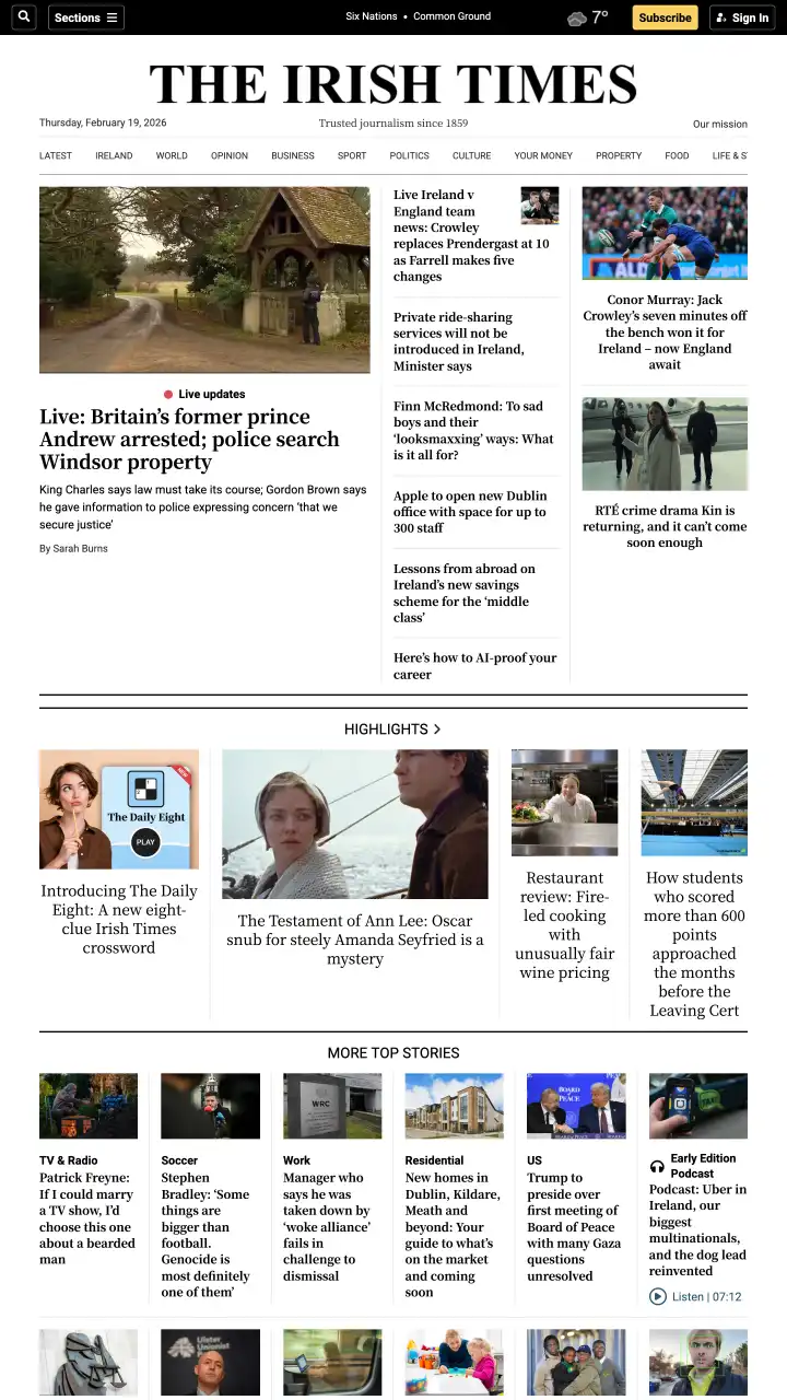 Preview of The Irish Times