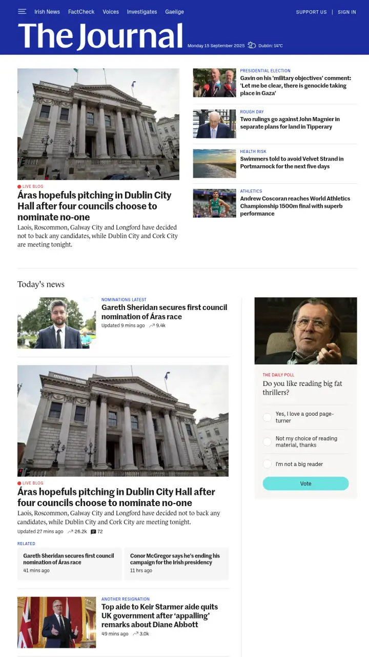 Screenshot of The Journal