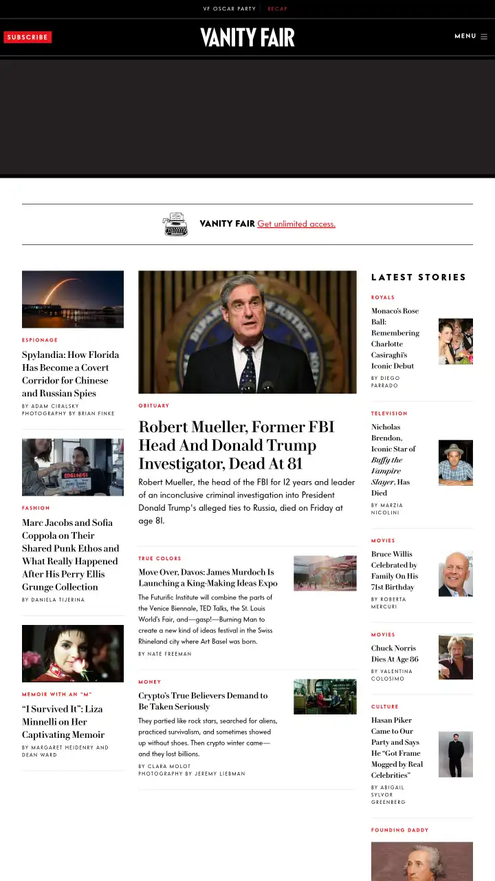 Réamhamharc de Vanity Fair