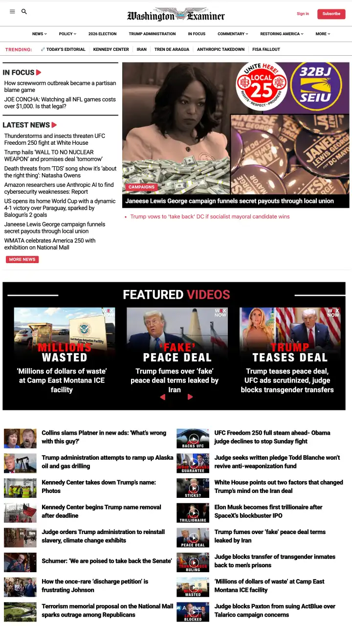 Preview of Washington Examiner
