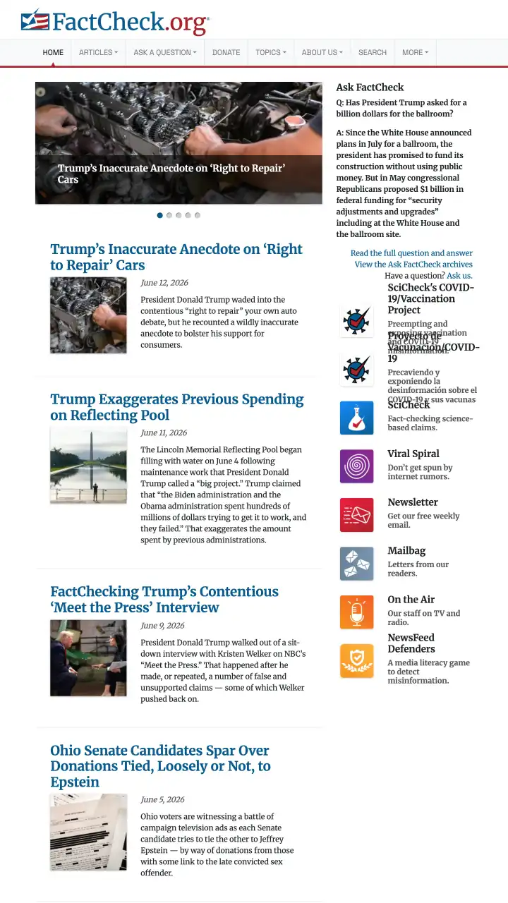 Preview of factcheck.org