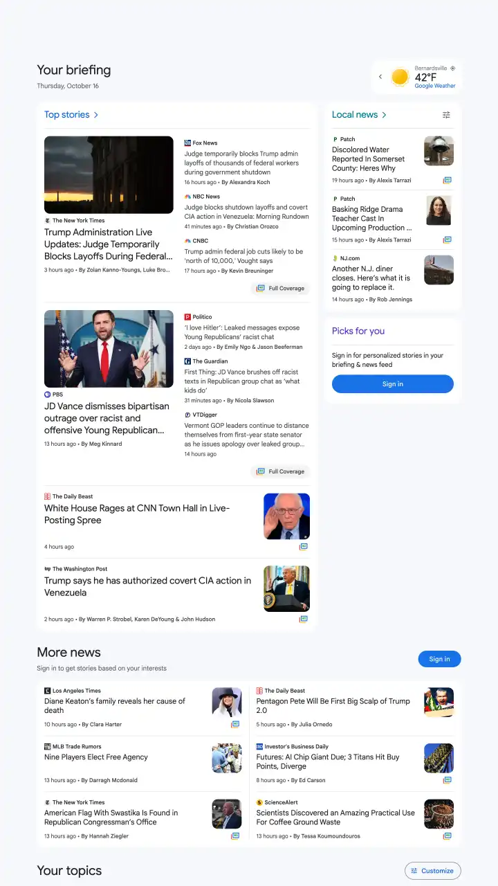 Preview of Google News