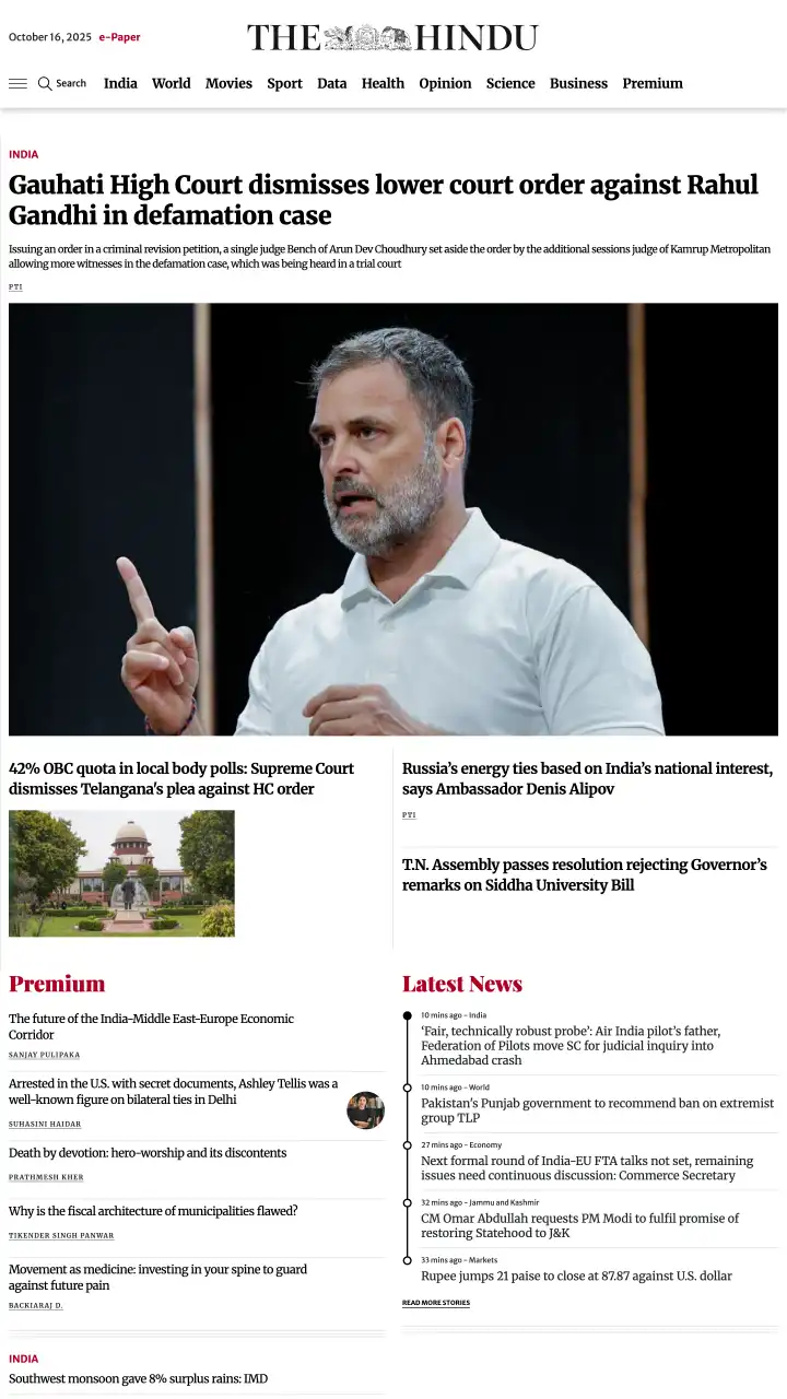 Réamhamharc de The Hindu