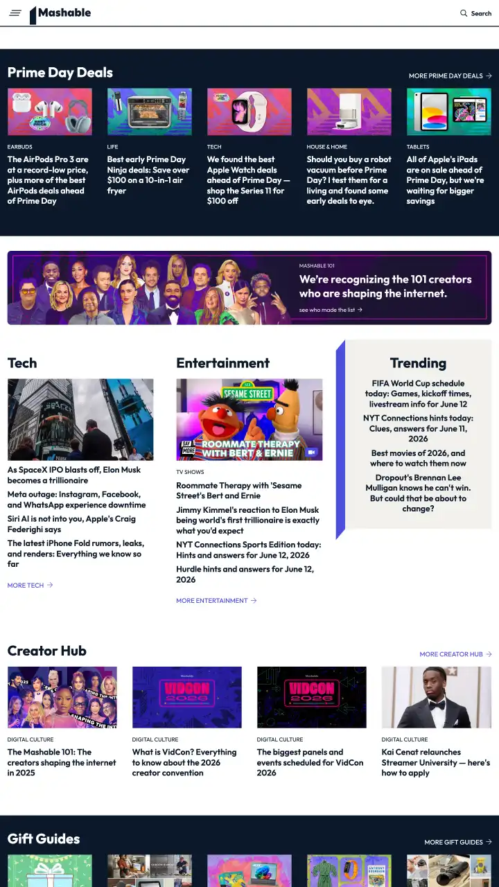 Preview of mashable.com