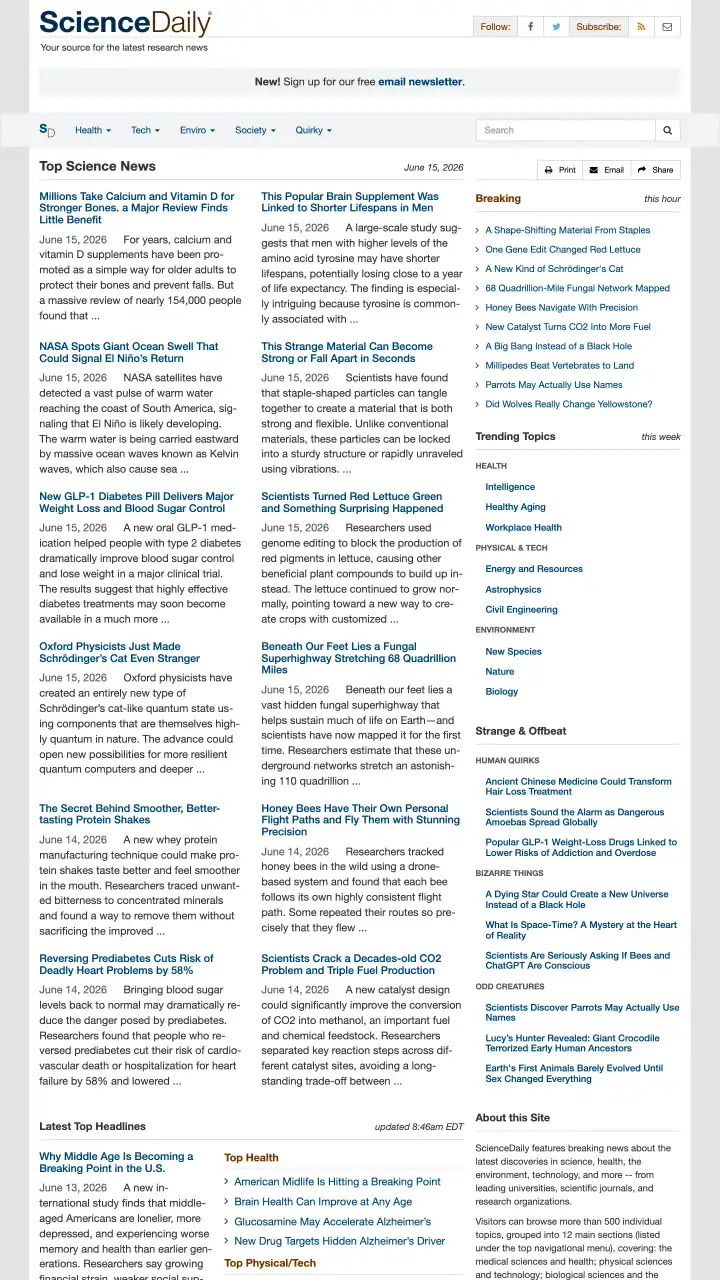 Preview of sciencedaily.com