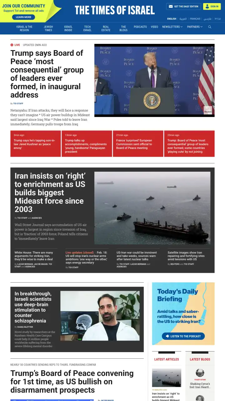 Preview of The Times of Israel