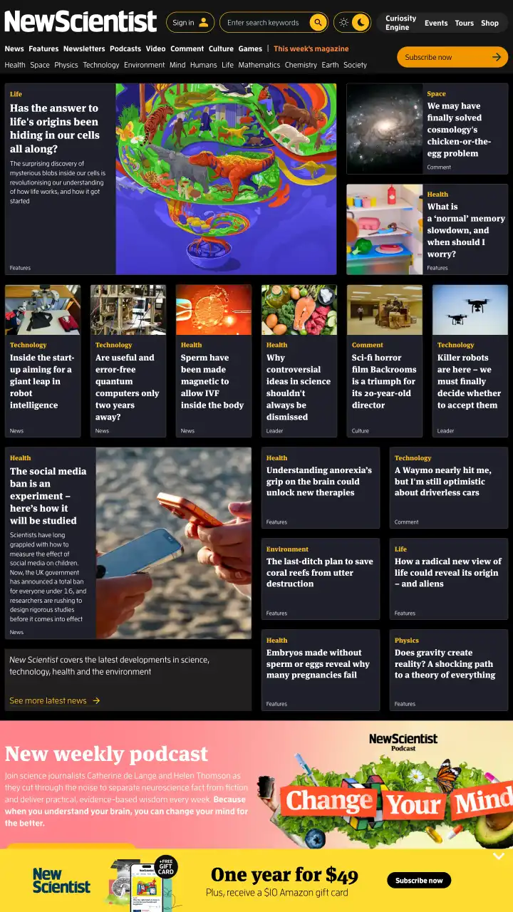 Preview of newscientist.com