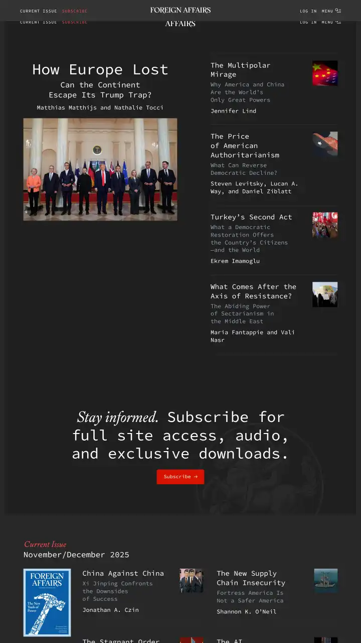 Preview of Foreign Affairs