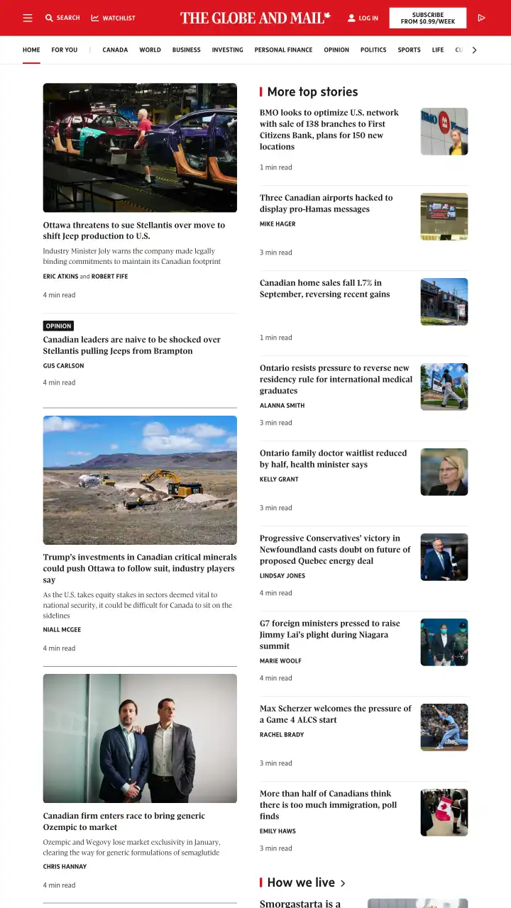 Réamhamharc de The Globe and Mail