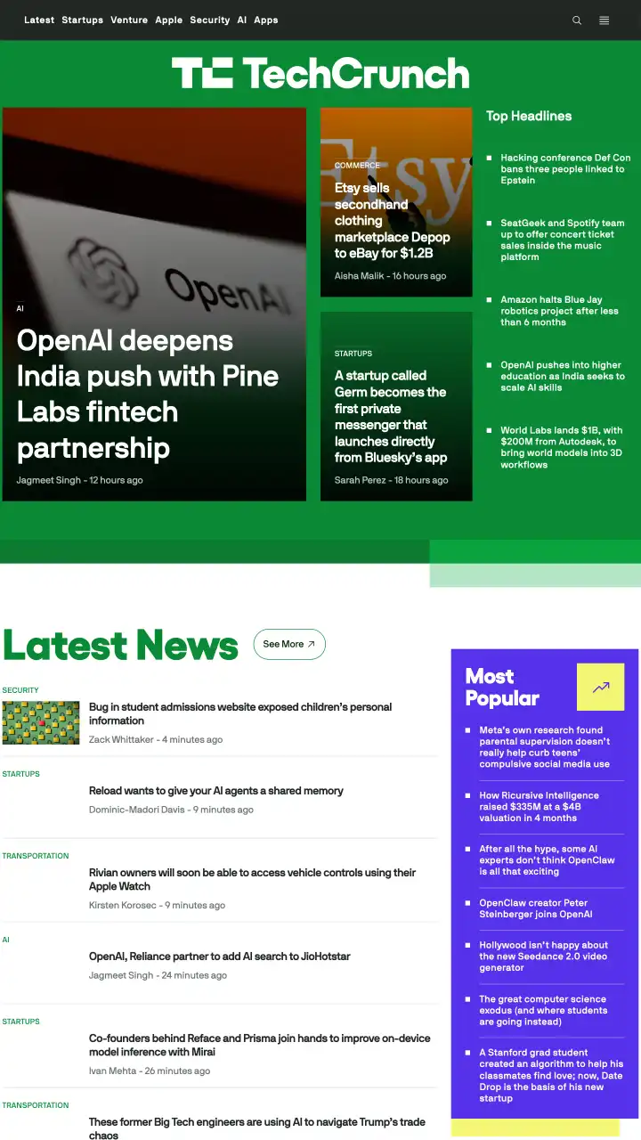 Preview of TechCrunch